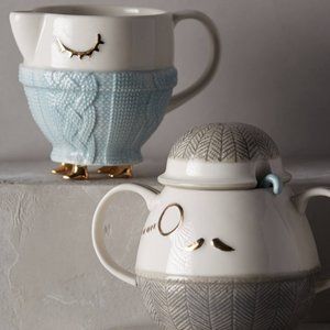 Cozy Caroler Sugar Coffee Boho Peasant Hipster Hippie Art Deco Holder Container